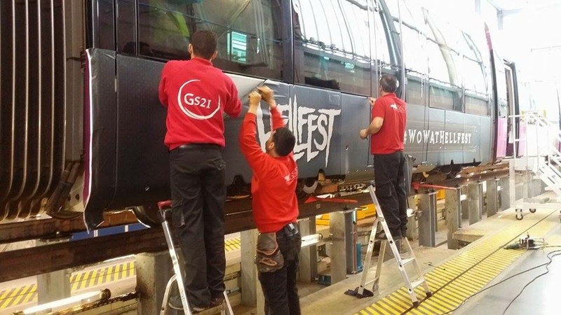 SNCF, tramway decorated for Hellfest